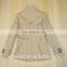 Elegant women's high quality beige winter coat with waist band cotton polyester coat