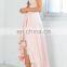 Light pink sleeveless V-neckline long tail maxi cocktail dress