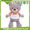 custom logo clothes lovely shy bear plush toy stuffed bolster