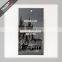 custom private design men's classic garment paper hang tag