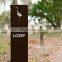 Custom made corten steel garden design signs