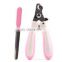 Pet Nail Clippers With File Curved Handle Dog Nail Clippers Pet Cleaning Supplies