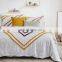 90gsm  washed  microfiber tufting embroidery appliqued duvet cover quilted bedspread bed sheet with comforter