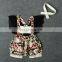 Wholesale New Arrival Black Lace Cross Back Floral Pattern Beautiful Baby Girl Romper
