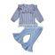 Fall Autumn Newborn Baby Girls Shirt Tops Flared Pants Trousers Outfits Spring Striped Shirt Leggings Clothes Set