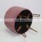 Reatai velvet round pink colour ottoman stool customized metal leg with buttons elegant stool with legs