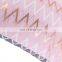 100% Cotton Geometric Wave pink Home indoor Decorative Square Throw Pillow Covers for Sofa Bedroom