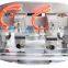 Double hopper rotary pasty/liquid filling and roil film sealing-cup machine with date coding  function