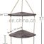 Farmhouse Storage Distressed Brown Wooden Jute Rope Floating Shelves