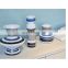 Nordic Simple Colorful Geometrical Blue Stripped Decorative Ceramic Vase Set for Tabletop Decoration