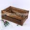 Vintage rustic wooden storage fruit crate decorative tray carrier box
