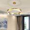 2022 stainless steel acrylic gold 18 inches led 3 ring led light chandeliers hanging pendant light for living room office