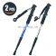 High Quality Foldable Aluminium collapsible alpenstock mountaineering  foldable cane trekking poles
