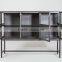 Wood Modern Antique Wine Cooler Cabinet of Metal Legs