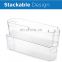 Set of 6 Refrigerator Organizer Bins Clear Plastic Pantry Storage Racks Stackable Fridge Organizers for Freezer