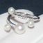 S925 Sterling Silver Ring with Crystal Diamond Pearl Ring