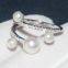 S925 Sterling Silver Ring with Crystal Diamond Pearl Ring