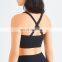 Ribbed Recycled Sports Workout Bras Wholesale Solid Cross Back Yoga Crop Tops For Women