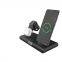 Black White ABS acrylic rubber oil alarm clock Desktop headset Watch mobile phone 4-in-1 wireless charger