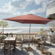 New Arrived 2.4*2.4M Heavy Duty Aluminum Outdoor Umbrella Hand Push Parasol Waterproof Frame With Wooden Looking
