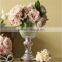 tall cracked glass vase with metal stand for wedding centerpieces