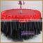 TC121B Black and Red Round Table Coth With Table Cap Organza Ruffle Table Cover for Wedding