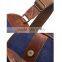 High quality shoulder strap canvas waist / chest bag with leather trim
