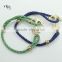 Multicolor Cotton Rope Anchor Bracelet Nylon Leather Classic Vintage Anchor Bow Arrow Metal Gold Plated Professional