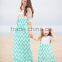 Blue Shapes Fashion Dress for Girls and Mother,2015 Mother Daughter Matching Shapes Dress&Clothing