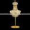 Transparent glass base hanging cloth shade table lamp