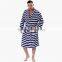 Men Women Plus Size Coral Fleece Navy Stripe Warm Bath Robe Pyjama Dressing Gown Sleepwear Bathrobe For Couples