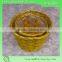 Bright Yellow Color Wood Chip Material Flower Pot With Plastic Linner