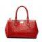 S451-A2370 red croc patter office lady leather handbags with many compartments