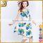 2016 New fashion unique fitted women print blue floral v-neck dress                        
                                                Quality Choice