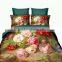 China Manufacturer 100% Cotton 3D Red Rose Flower Printed Bedding Set Bed Sheet