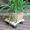 Unfinished Wood Flower Pot Tray With 4 Wheels