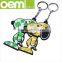 personality lovely cartoon multi-design soft bebossed silicone key ring ,new arrival popular metal silicone key chain
