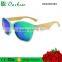 2016 new design good quality PC frame with 100% natural bamboo sunglasses UV400