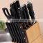 15 pcs forged pom handle kitchen knife set with rubber wood play german knife