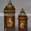 Decorative Metal Pillar candle holder Moroccan Lantern in Antique Brass IHA041