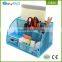 Multi-color modern mesh desk supplies organizer 6 Compartments with drawer