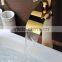 Golden Water Mixer for Bathroom, White Marble Waterfall Bathroom Basin Mixer/faucet