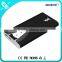 Hot sale LED torch leather cover 2 usb port manual for power bank 12000mah for cell phone