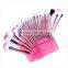Professional pretty pink 22pcs brush set for makeup