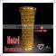 Golden Fiberglass Tall Garden Flower Pot