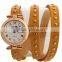 Hot sell Colorful Multilayer lady watch Leather Band Wrap Bracelet Wrist Watch