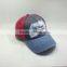 Washed And Distressed Baseball Cap With Embroidery Patch