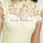 New Sleeveless High Neck Evening Party Dresses Fashion Knee Length Pencil Women Bodycon Lace Mesh Bandage Dress