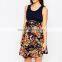 Sexy maternity contrast floral skater dress maternity wear