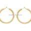 Gold Plated Artificial Hoop Earrings